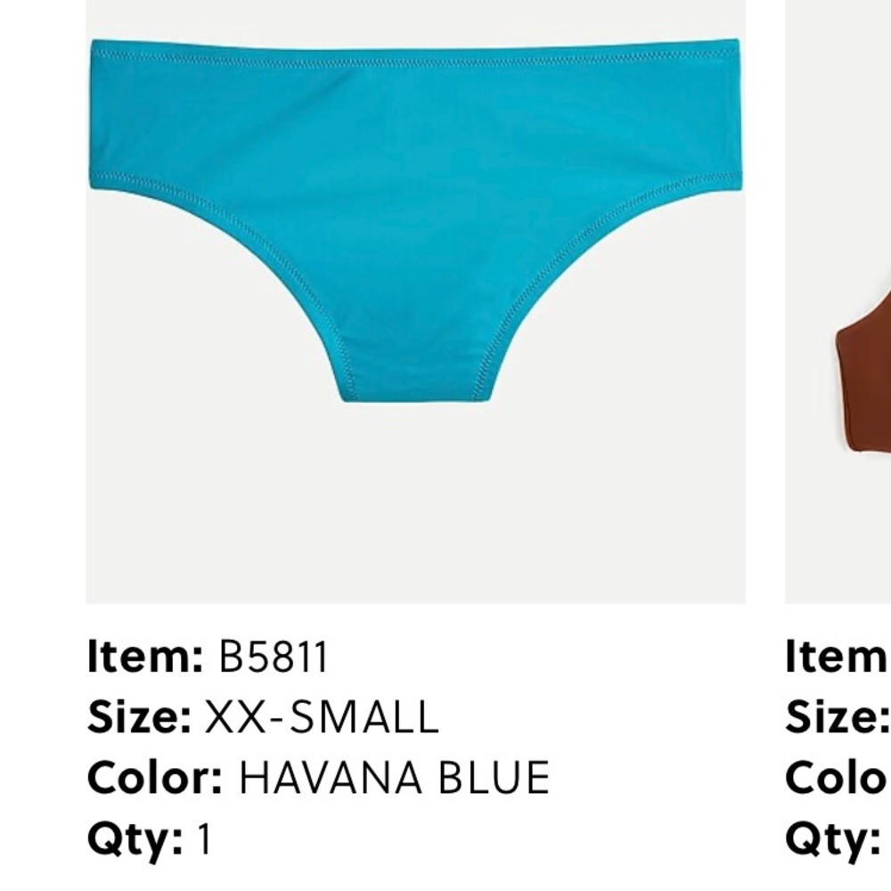 JCrew Bikini Brief Havana Blue XXS NWOT